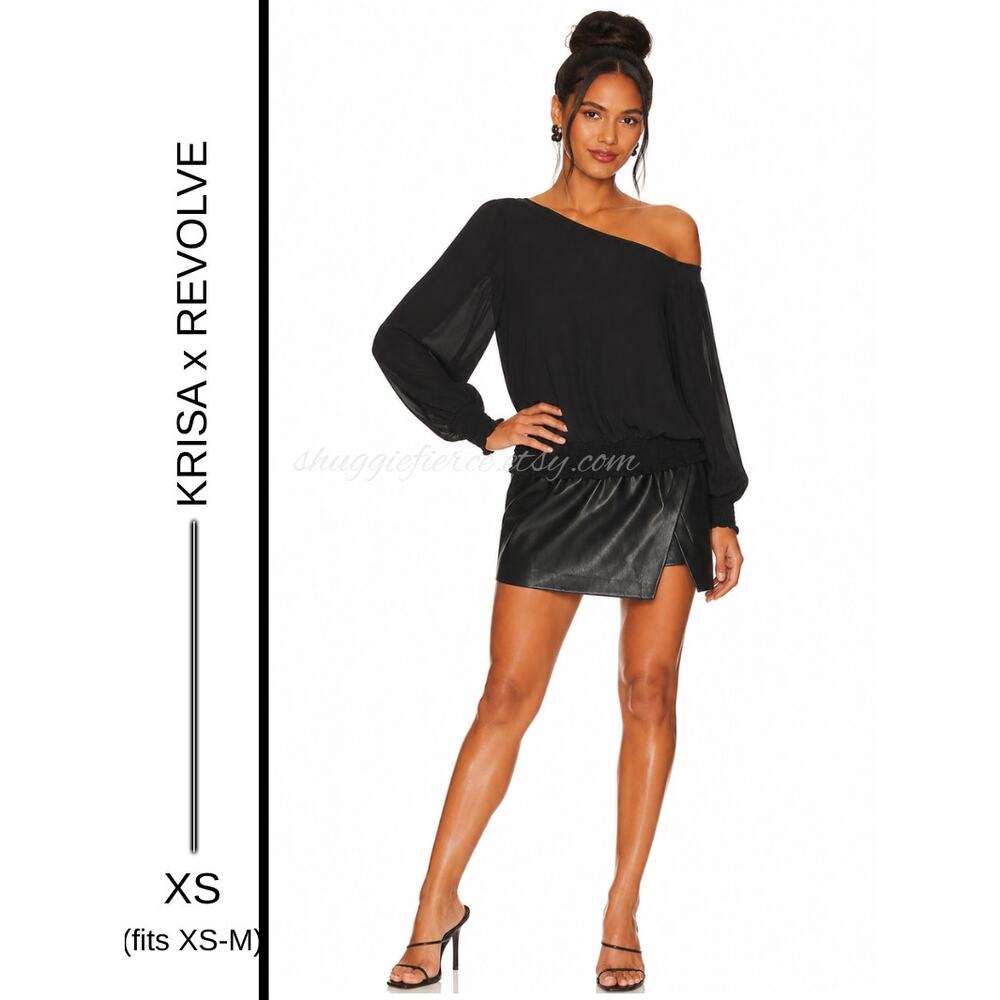 MSRP: $150 | ✨ KRISA x Revolve One Shoulder Smocked Blouse Size XS (fits XS-M) ✨